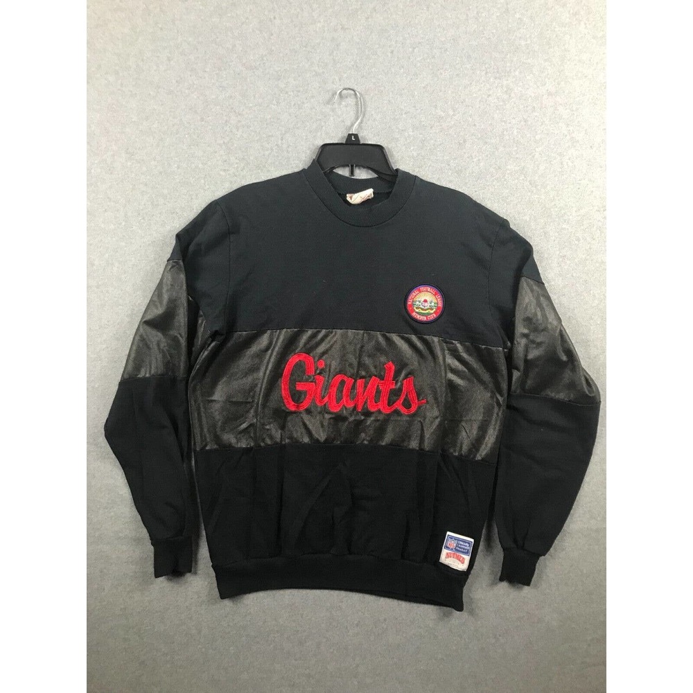 Vintage Nutmeg Mills Sweater Mens Large Black Gray New York Giants NFL Pullover